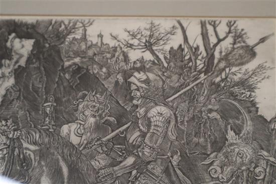 Albrecht Durer, etching, The Knight, Death and The Devil, 4th State, 24 x 18cm